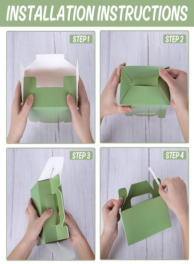 وولاين مجموعة علب هدايا ورقية من والين، 24 قطعة، بلون أخضر فاتح، مزودة بمقابض، بتصميم عصري أنيق، مثالية لحفلات أعياد الميلاد وحفلات استقبال المولود الجديد وحفلات عيد القديس باتريك. - Image 3